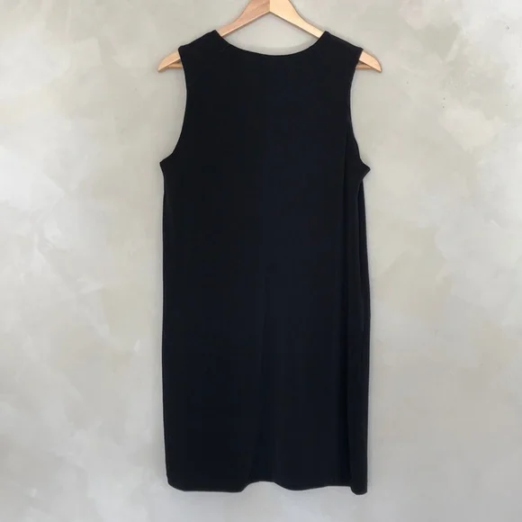 NWT Tahari solid black sleeveless shift dress - Picture 4 of 6